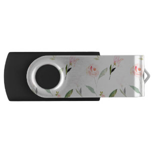 Beautiful Watercolor Floral Flash Drive