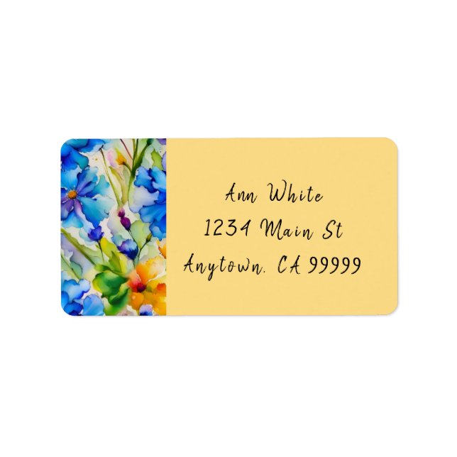 Beautiful watercolor. Floral garden Label (Front)