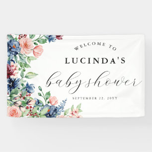 Beautiful Watercolor Floral & Greenery Baby Shower Banner