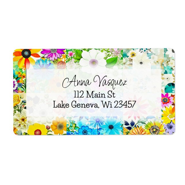 Beautiful Watercolor Floral Label (Front)