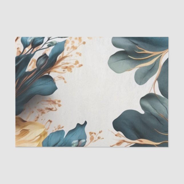 Beautiful watercolor floral tissue paper (Front)