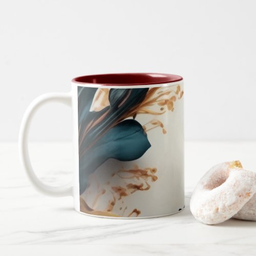 Beautiful watercolor floral Two_Tone coffee mug