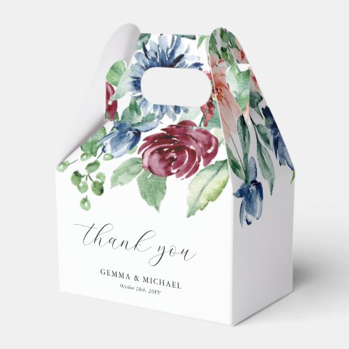 Beautiful Watercolor Floral Wedding Favor Boxes