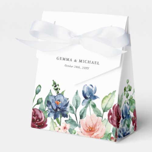 Beautiful Watercolor Floral Wedding Personalized Favor Boxes