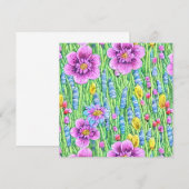 Beautiful watercolor flower garden Purple Green (Front/Back)