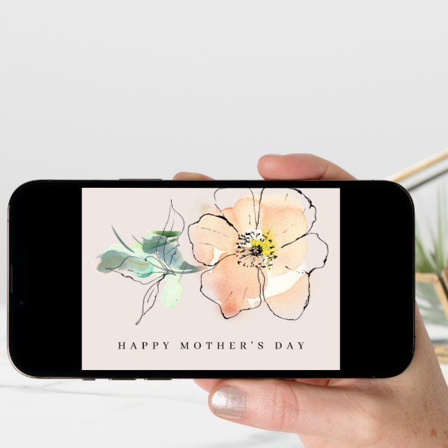 Beautiful Watercolor Flower Happy Mother's Day Card (Front Digital)