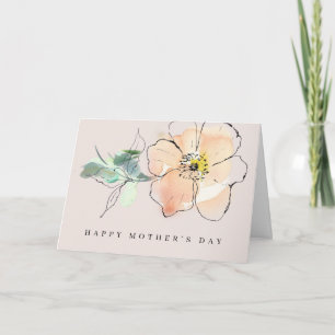 Beautiful Watercolor Flower Happy Mother's Day Card
