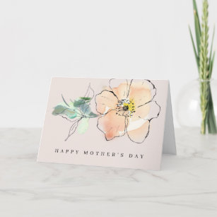 Beautiful Watercolor Flower Happy Mother's Day Card