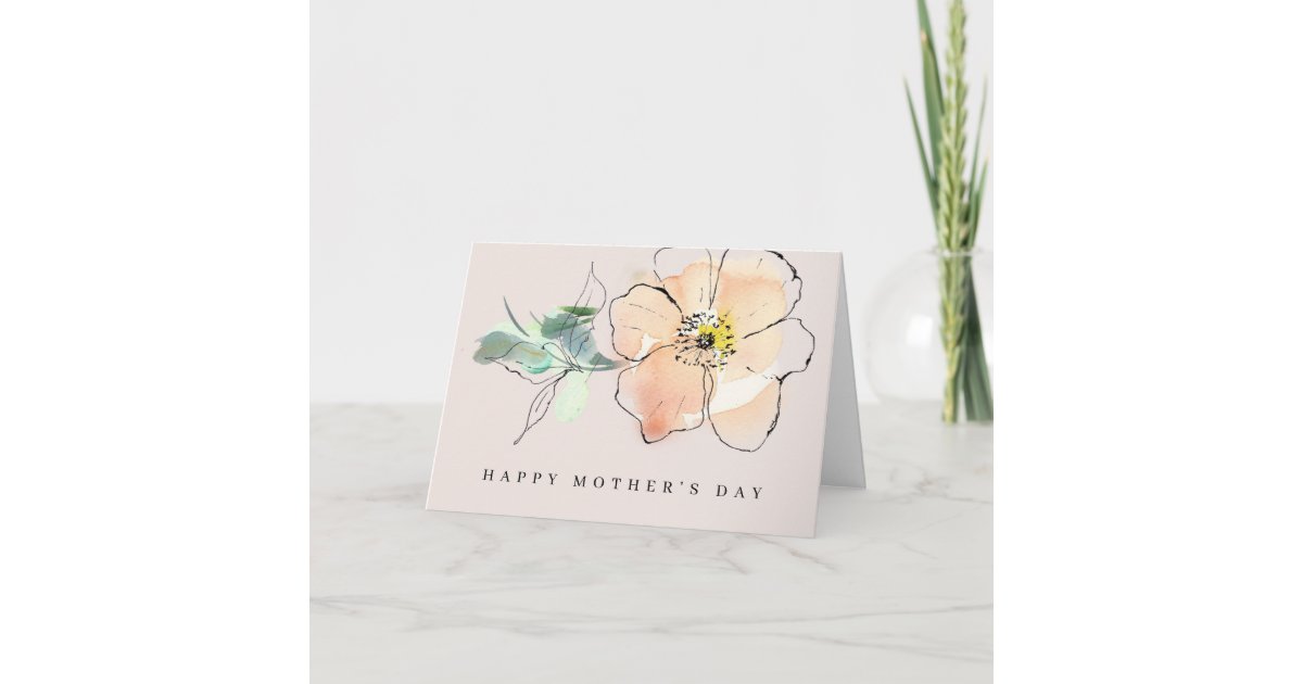 Beautiful Watercolor Flower Happy Mother's Day Card | Zazzle