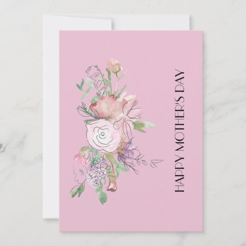 Beautiful Watercolor Flower Happy Mothers Day Card