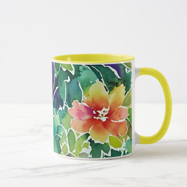 Beautiful Watercolor Flower Pattern Mug (Right)