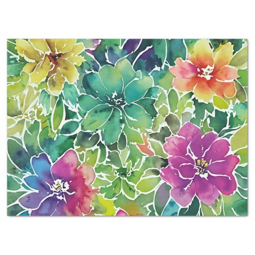 Beautiful Watercolor Flower Pattern Tissue Paper