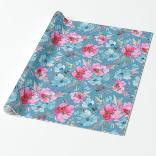 Beautiful watercolor flower pattern wrapping paper