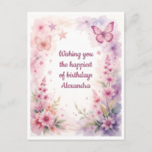 Beautiful Watercolor Flowers and Butterflies