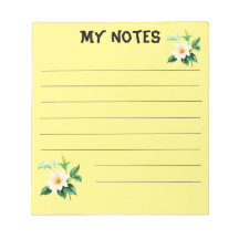 Beautiful watercolor flowers notepad