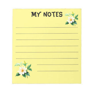 Beautiful watercolor flowers  notepad