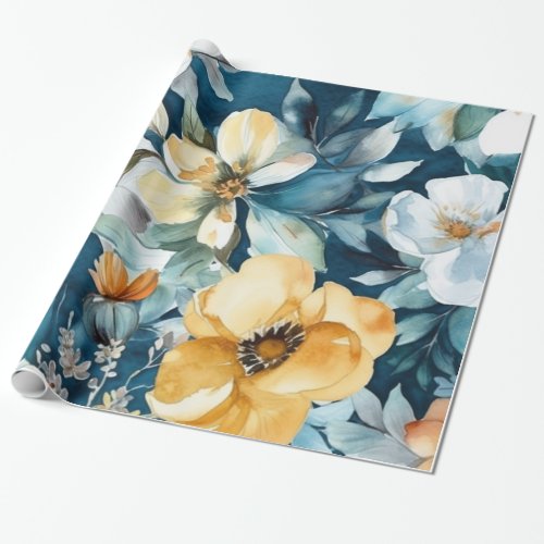 Beautiful Watercolor Flowers  Wrapping Paper