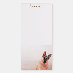 Beautiful Watercolor German Shepherd To Do Magnetic Notepad
