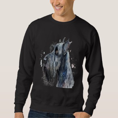 Beautiful Watercolor Giant Schnauzer Portrait Sweatshirt