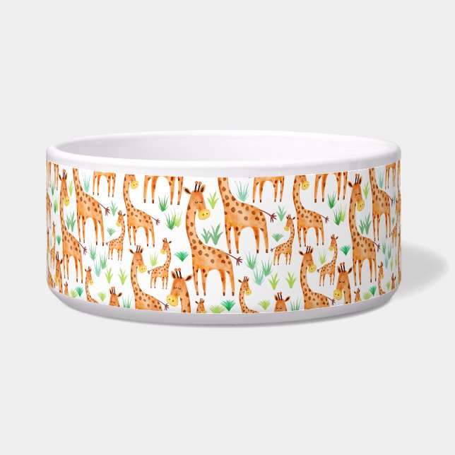 Beautiful Watercolor Giraffe Animal Bowl (Front)