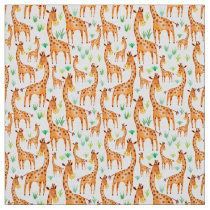 Beautiful Watercolor Giraffe Animal Kids Fabric