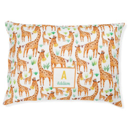 Beautiful Watercolor Giraffe Animal Personalized Pet Bed