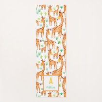 Beautiful Watercolor Giraffe Animal Personalized Yoga Mat