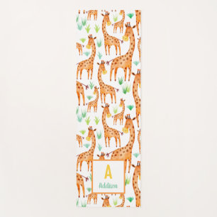 Beautiful Watercolor Giraffe Animal Personalized Yoga Mat