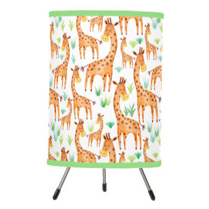 Beautiful Watercolor Giraffe Animal Tripod Lamp
