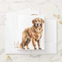 BEAUTIFUL WATERCOLOR GOLDEN RETRIEVER DOG