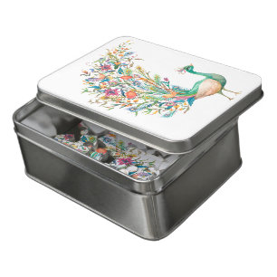 Beautiful watercolor green peacock jigsaw puzzle