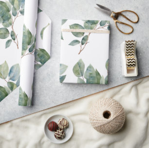 Beautiful watercolor greenery botanical wrapping paper