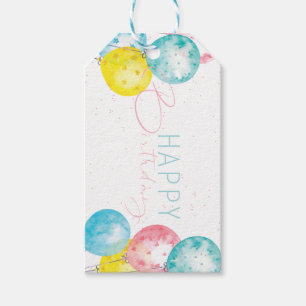 Beautiful watercolor Happy Birthday Pastel Gift Tags