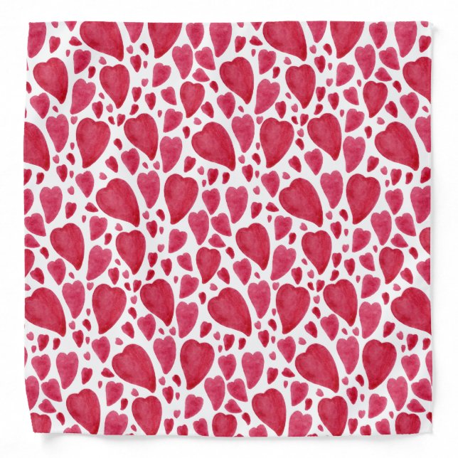 Beautiful Watercolor Heart   Bandana (Front)