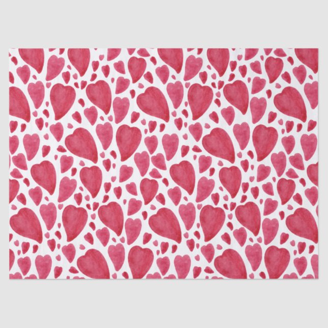 Beautiful Watercolor Heart  Tissue Paper (Front)
