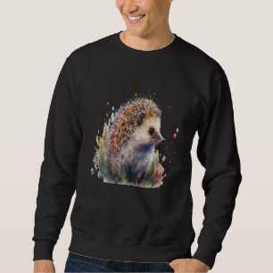 Beautiful Watercolor Hedgehog Portrait Sweatshirt