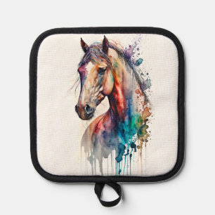 Beautiful Watercolor Horse Pot Holder