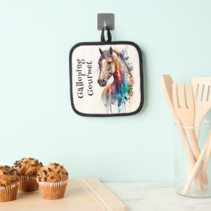 Beautiful Watercolor Horse Pot Holder