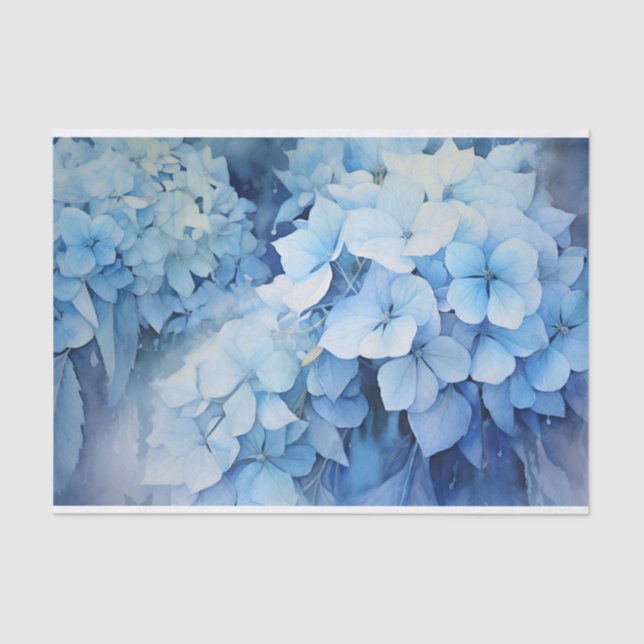 Beautiful Watercolor Hydrangea Decoupage Tissue Paper (Front)