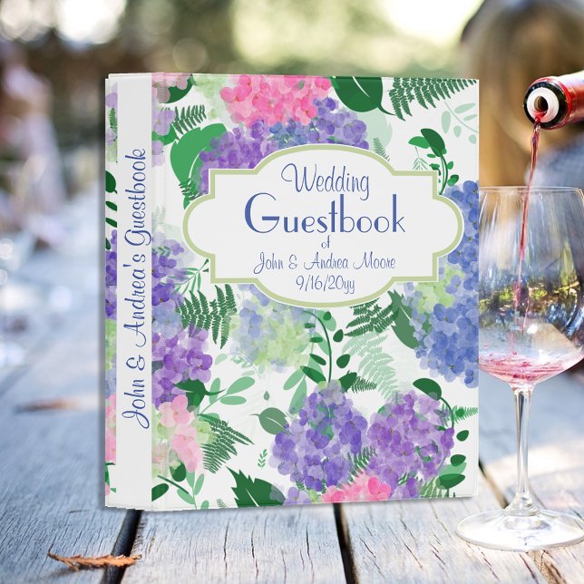 Beautiful Watercolor Hydrangea Wedding Guestbook Mini Binder (Creator Uploaded)