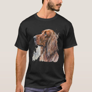 Beautiful Watercolor Irish Setter Portrait T-Shirt