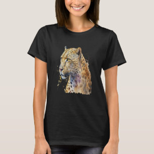 Beautiful Watercolor Leopard Portrait T-Shirt