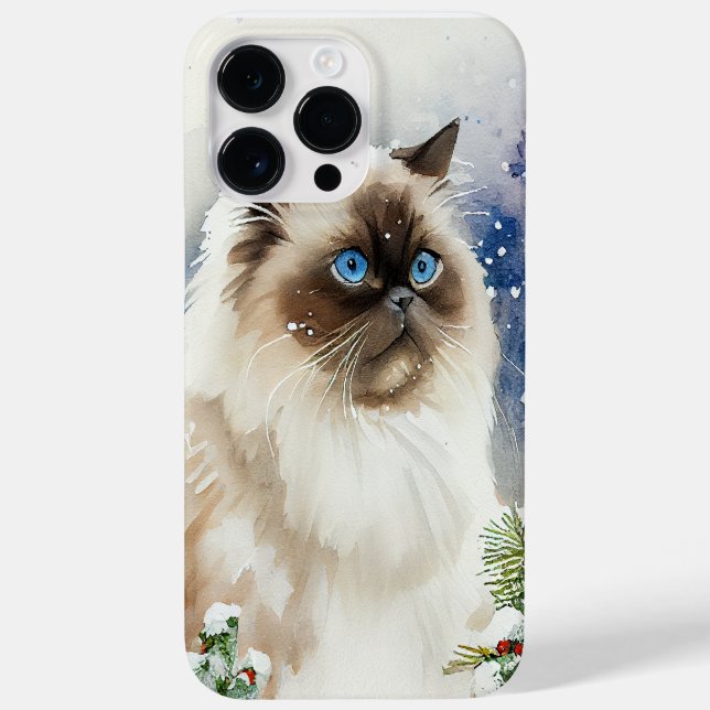 BEAUTIFUL WATERCOLOR LONG HAIR HIMALAYAN CAT Case-Mate iPhone CASE (Back)