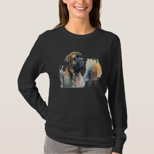 Beautiful Watercolor Mastiff Portrait T-Shirt