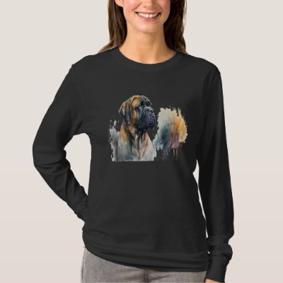 Beautiful Watercolor Mastiff Portrait T-Shirt