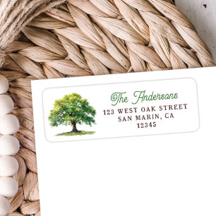 Beautiful Watercolor Oak Tree Return Address Label