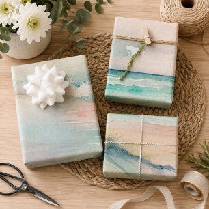 Beautiful Watercolor Ocean view Wrapping Paper Sheets