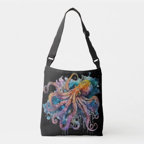 Beautiful Watercolor Octopus  Crossbody Bag