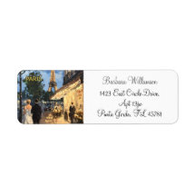 Beautiful Watercolor of Paris Travel Address