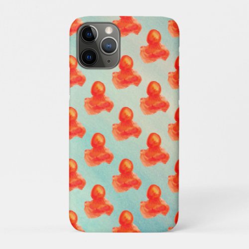 Beautiful Watercolor Orange Jellyfish iPhone 11 Pro Case
